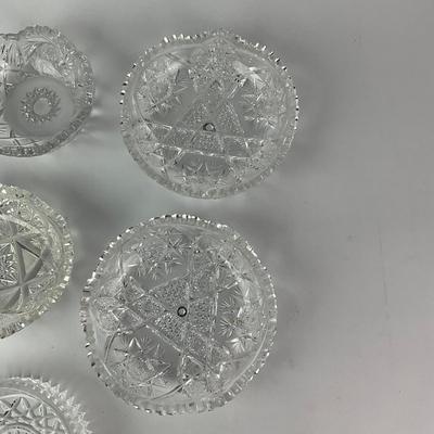057 Lot Of Vintage Cut Glass Bowls and Plates