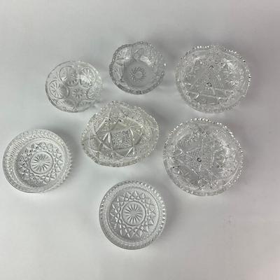 057 Lot Of Vintage Cut Glass Bowls and Plates