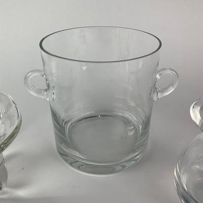 059 Glass Vases and Champagne Bucket