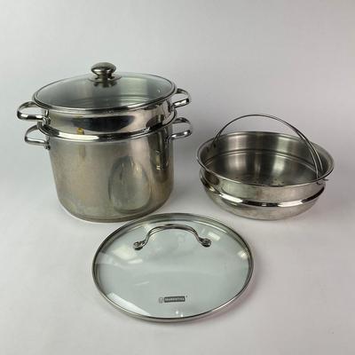 062 Tramontina Steamer Pot With Two Strainer Inlays