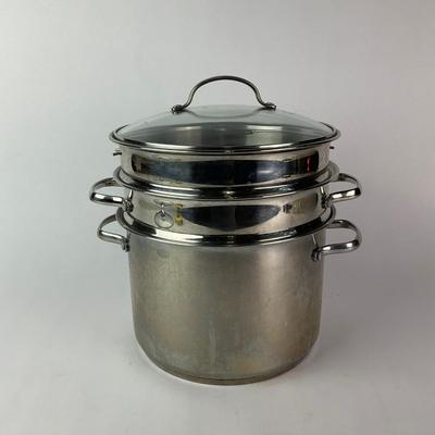 062 Tramontina Steamer Pot With Two Strainer Inlays