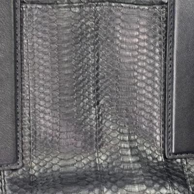 Lot 55: Michael Kors Collection - Lexi Large Sueded Snakeskin Satchel - Black Handbag