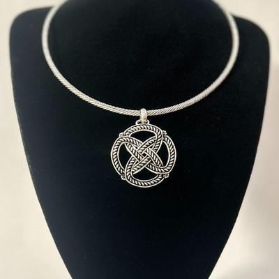 Braided Emblem Necklace