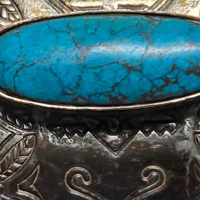 Lot 35: Native American Fashion Bracelet with Stones