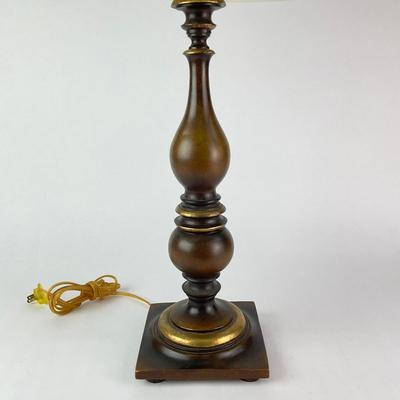 072 Brown & Gold Gilt Candlestick Style Table Lamp