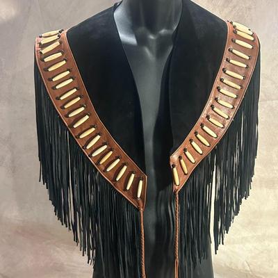 Vintage Leather/Suede Fringe Vest