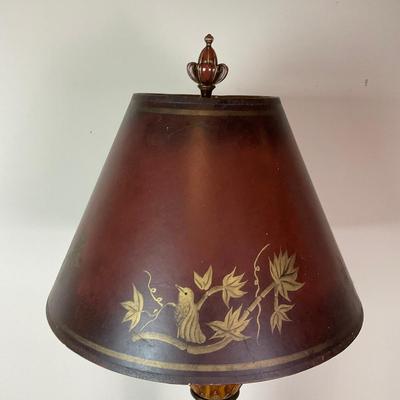 076 Handpainted Leather Column Floor Lamp