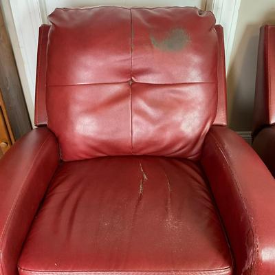 079 Red Leather Rocking Reclining Chairs