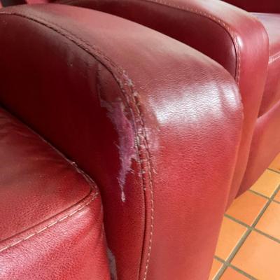 079 Red Leather Rocking Reclining Chairs