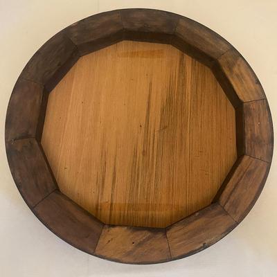 Wooden Inlaid Mayan Aztec Calendar & Stone Figure (LR-MG)