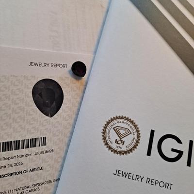 IGI CERTIFIED NATURAL GARNET 5.53 cts