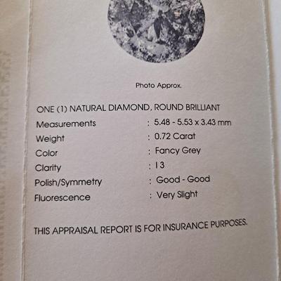 IGI CERTIFIED NATURAL DIAMOND 0.72 ct