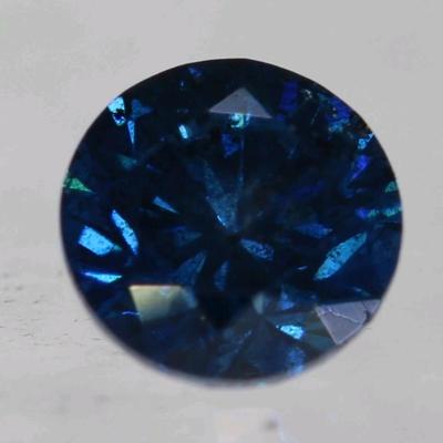 0.006 Carat Dark Blue SI2 Round Brilliant Natural Enhanced Loose Diamond 1.12mm