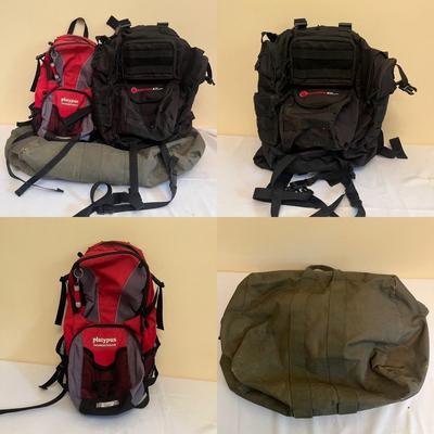Platypus Thunderhead & Survival Kit Backpacks & Two Canvas Bags (GB1-MG)