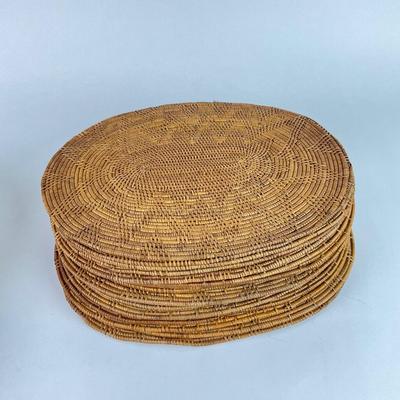 K100 Large lot of Oval Rattan Placemats