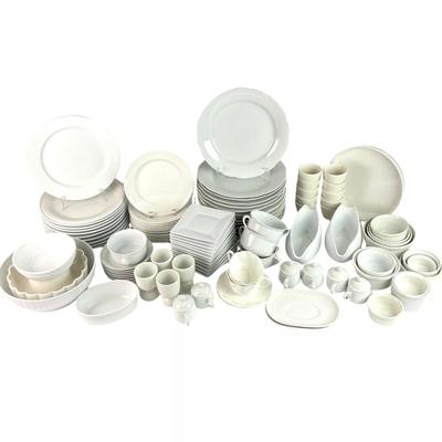 K101 Large Assortment of White Dishes