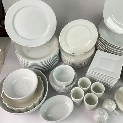 K101 Large Assortment of White Dishes