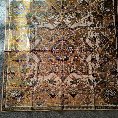 Embroidered silk tapestry