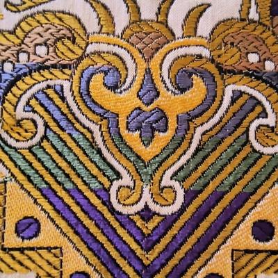 Embroidered silk tapestry