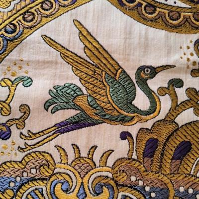 Embroidered silk tapestry