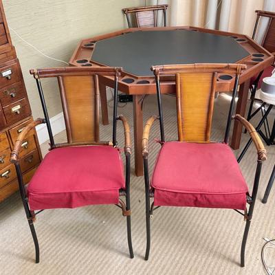 PR109 Folding 8 Player Card Poker Table with Cover and 4 Chairs