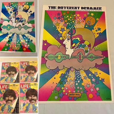 Peter Max Prints “The Different Drummer” & Life Magazine’s (DR-MG)