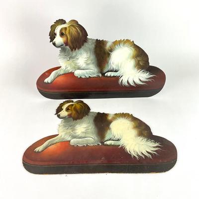 PR111 Pair of Chelsea House King Charles Spaniel Hand-painted Dummy Board by Henry Bacon