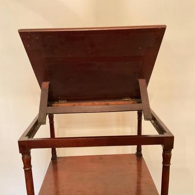 L121 Antique 3-Tier Mahogany Bookcase with Lift Top
