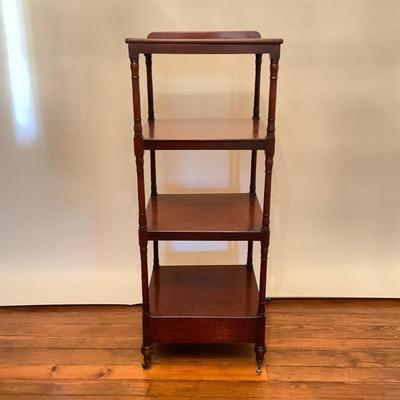 L121 Antique 3-Tier Mahogany Bookcase with Lift Top