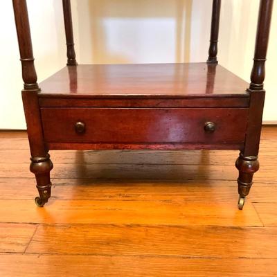 L121 Antique 3-Tier Mahogany Bookcase with Lift Top