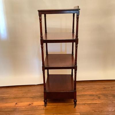 L121 Antique 3-Tier Mahogany Bookcase with Lift Top