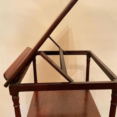 L121 Antique 3-Tier Mahogany Bookcase with Lift Top