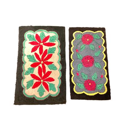 K125 Two Vintage Hooked Rugs