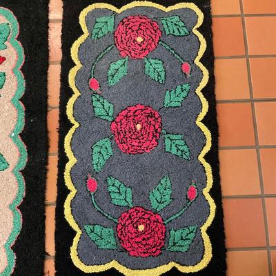 K125 Two Vintage Hooked Rugs