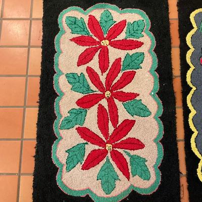 K125 Two Vintage Hooked Rugs