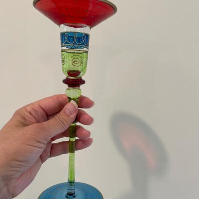 Pier 1 Festive Hand Painted blown Glass