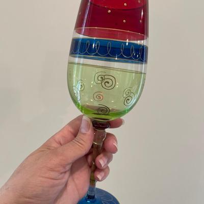 Pier 1 Festive Hand Painted blown Glass