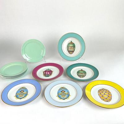 K135 Set of 6 Porcelain Limoges Faberge Egg Plates