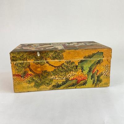 C138 Hand-painted Paper Machete Box Sewn