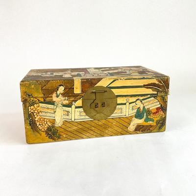 C138 Hand-painted Paper Machete Box Sewn