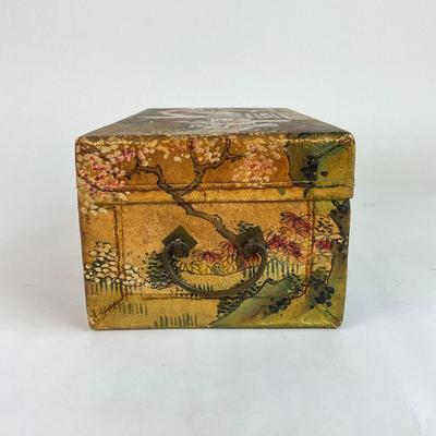 C138 Hand-painted Paper Machete Box Sewn