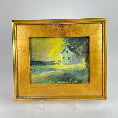 PR141 Hand-painted Acrylic of Barn Impressionism