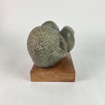 L146 Repro John Flannagan ( 1895-1942) The New One Sculpture on Wooden Base