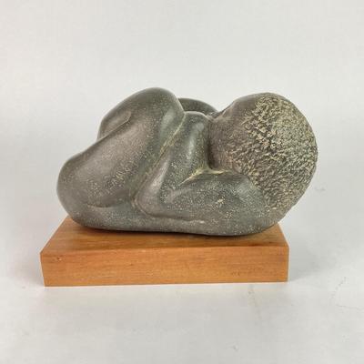 L146 Repro John Flannagan ( 1895-1942) The New One Sculpture on Wooden Base