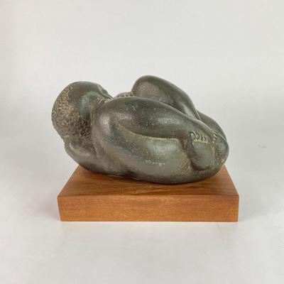 L146 Repro John Flannagan ( 1895-1942) The New One Sculpture on Wooden Base