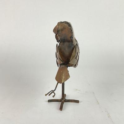 L148 Vintage Folk Art Metal Owl Sculpture