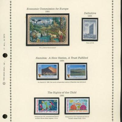 United Nations New York Stamps 1991