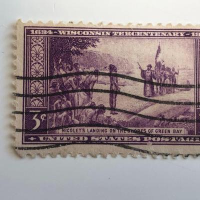 1934 3c Wisconsin Tercentenary Stamp