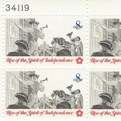 Rise of the Spirit of Independence Plate Block