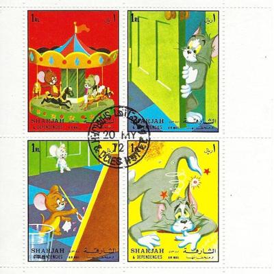 Tom and Jerry Disney - Sharjah stamp sheet